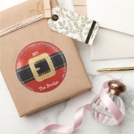 Sticker Rond Santa Clause arrive en ville