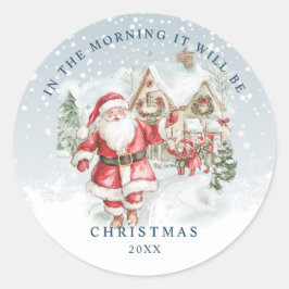 Sticker Rond Santa Elf's Snow Christmas