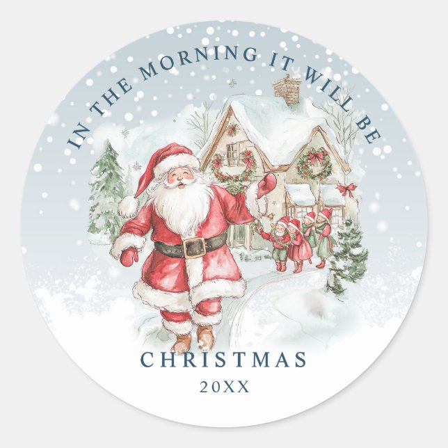 Sticker Rond Santa Elf's Snow Christmas (Devant)