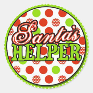 Sticker Rond santas helper