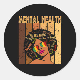Sticker Rond Santé Afro-Africain-Américain Mois de l'histoire d