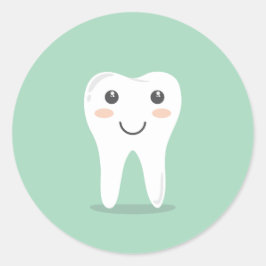 Sticker Rond Santé dentaire des dents souriantes