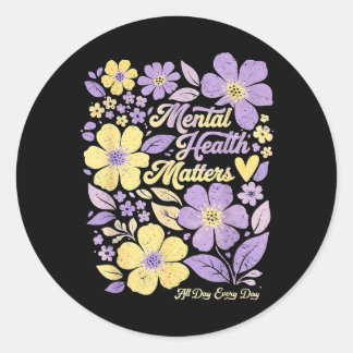 Sticker Rond Santé mentale bohème tous les jours Inspirant