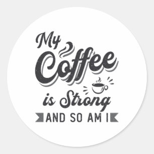 Sticker Rond Santé mentale Mon café est une forte sensibilisati