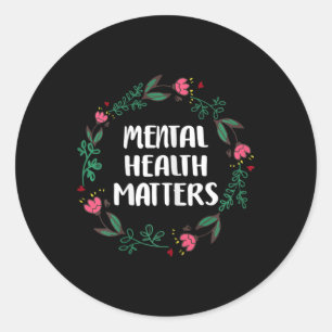 Sticker Rond Santé mentale, questions de sensibilisation Préven
