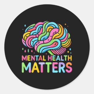 Sticker Rond Santé mentale S - Bâton d'art inspirationnel dynam