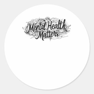 Sticker Rond Santé Mentale S - Inspiration Artisanale dessinée