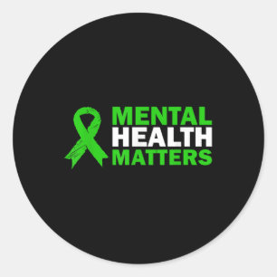 Sticker Rond Santé mentale S Sensibilisation Solidarité Ribbon 