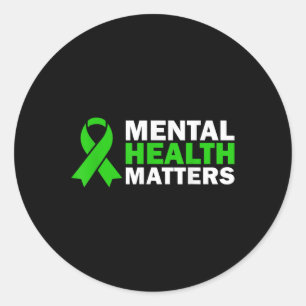 Sticker Rond Santé mentale S Sensibilisation Solidarité Ribbon 