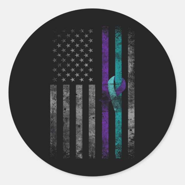 Sticker Rond Santé mentale - Sensibilisation au suicide dans le (Devant)