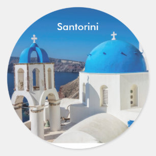 Sticker Rond Santorin Grèce Café Mug