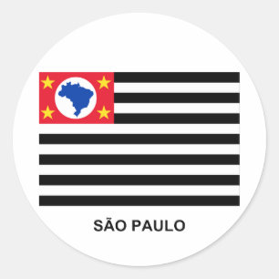 Sticker Rond São Paulo, Brésil Drapeau