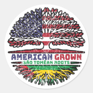 Sticker Rond Sao Tome and Principe Sao Tomean American Tree
