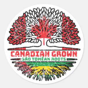 Sticker Rond Sao Tomé-et-Principe Sao Tomé-Canadien Canada