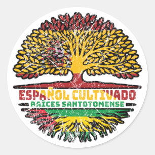 Sticker Rond Sao Tomé et Principe Sao Tomé Espagne