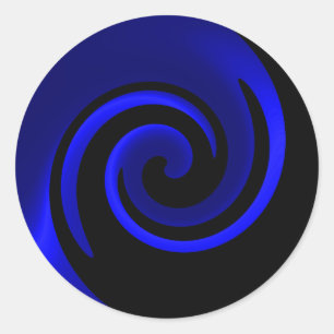 Sticker Rond Saphir Bleu