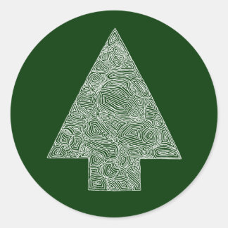 Sticker Rond Sapin de Noël Moderne