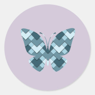 Sticker Rond Sapphire Blue Diamond Arlequin papillon