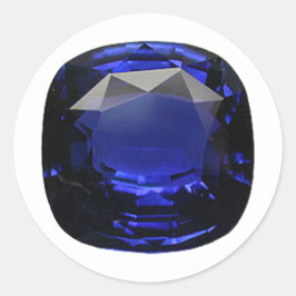 Sticker Rond Sapphire coupé en coussin bleu