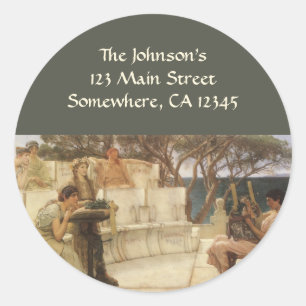 Sticker Rond Sappho et Alcaeus par Sir Lawrence Alma Tadema
