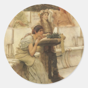 Sticker Rond Sappho et Alcaeus par Sir Lawrence Alma Tadema