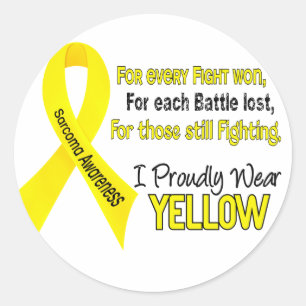 Sticker Rond Sarcome Je Porte Fièrement Jaune 1