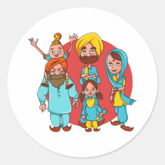 Sticker Rond Sardar Ji Et Famille !