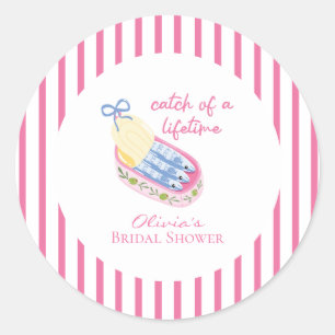 Sticker Rond Sardines fête de mariage rose, prise d'une vie
