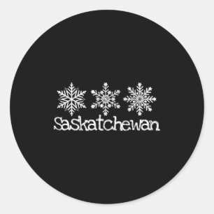 Sticker Rond Saskatchewan canada ski skieur flocons de neige