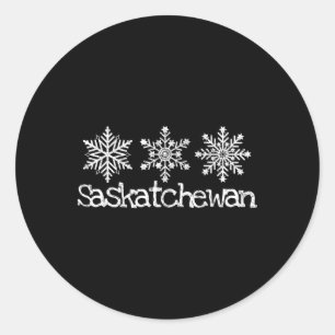 Sticker Rond Saskatchewan Canada Ski Skiing Skieur Flocons de n