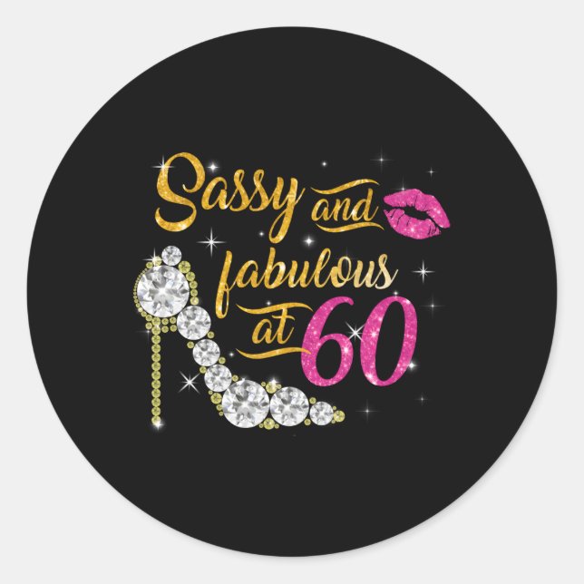 Sticker Rond Sassy Et Fabuleux À 60 60E Chaussures (Devant)