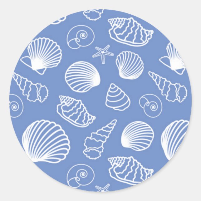 Sticker Rond Sassy Seashell Pattern (Devant)