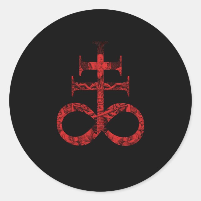 Sticker Rond Satanic pour Sataniste Occulte Leviathan Cross Bap (Devant)