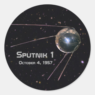 Sticker Rond Satellite de Spoutnik 1