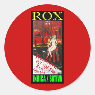 STICKER ROND SATIVA INDICA DE ROX