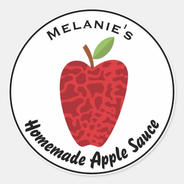 Sticker Rond Sauce Apple maison personnalisée (Devant)