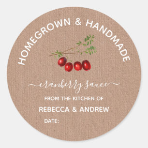 Sticker Rond Sauce aux Canneberges Faite Maison & Artisanale Pa