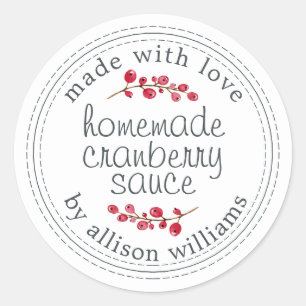 Sticker Rond Sauce aux canneberges maison Thanksgiving