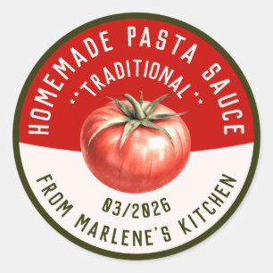 Sticker Rond Sauce aux pâtes maison avec deux couleurs
