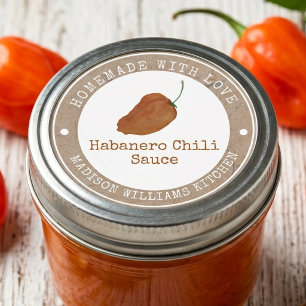 Sticker Rond Sauce Chili Habanero Maison Chili Orange