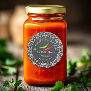 Sticker Rond Sauce chili Pays rustique
