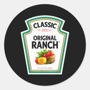 Sticker Rond Sauce Ranch Salade verte Dressing Halloween