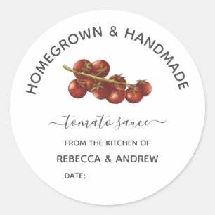 Sticker Rond Sauce tomate artisanale Mason Jar
