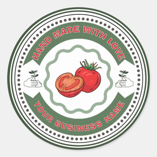Sticker Rond Sauce tomate maison rustique Classique Ro (Devant)