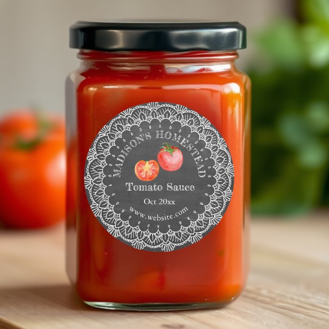 Sticker Rond Sauce tomate | Pays rustique (Créateur téléchargé)