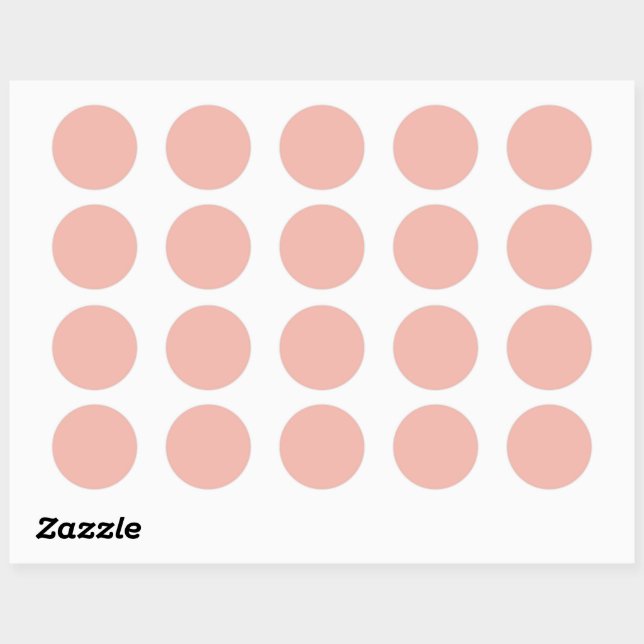 Sticker Rond Saumon clair solide rouge pâle (Feuille)