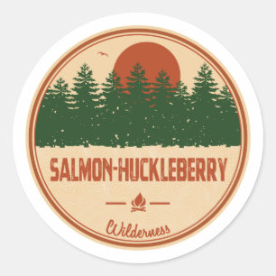 Sticker Rond Saumon-Huckleberry Wilderness
