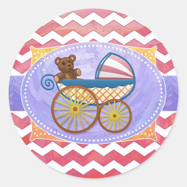 Sticker Rond Saumon Swirl Baby Stuff (Devant)