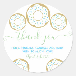 Sticker Rond Saupoudré de Merci de bébé d'amour 