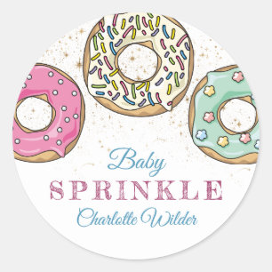 Sticker Rond Saupoudrer bébé de beigne Neutre genre